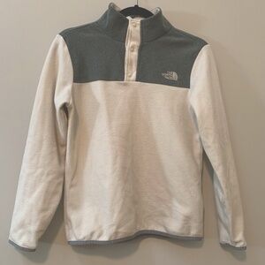 The North Face Pullover Girls Size L 14-16 Gray White Fleece Jacket